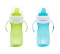 Munchkin Gentle Transition Sippy Cup with Lid for Toddlers & Babies, Leak-proof, BPA-free, 10 oz/296 ml, Blue & Green 2 Pack, 9+ Months
