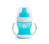 Munchkin Gentle Transition Baby Cup, Babies & Toddlers Sippy Cups with Handles & Lids, BPA Free Non Spill Cup, Dishwasher Safe, Leakproof Silicone Childrens Cups for 4+ Months - 4oz/118ml, Blue