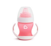 Munchkin Gentle Transition Baby Cup, Babies & Toddlers Sippy Cups with Handles & Lids, BPA Free Non Spill Cup, Dishwasher Safe, Leakproof Silicone Childrens Cups for 4+ Months - 4oz/118ml, Pink