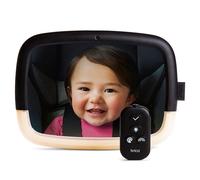 Munchkin In-Sight Car Seat Mirror with LED Night Light | Large Car Mirror for Rear Facing & Toddlers | Shatterproof & Crash Tested Child Car Mirror