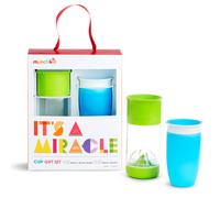 Munchkin It's a Miracle! 360 Sippy Cup Gift Set Includes 10oz Miracle Cup and 14oz Miracle Fruit Infuser Blue/Green