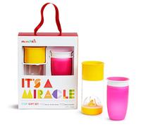 Munchkin It's a Miracle! Gift Set, Includes 10oz Miracle Cup and 14oz Miracle Fruit Infuser, Pink/Yellow