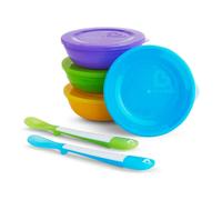 Munchkin Love - a - Bowls - Food Storage Container 4 bowls / Lid + 2 Spoons, multicolour
