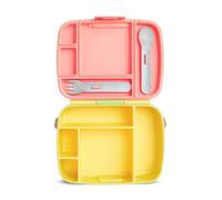 Munchkin Lunch Bento Box with Utensils Pink Strong Durable BPA-Free Baby Bowls