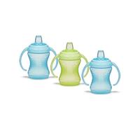 Munchkin Mighty Grip Trainer Cups | Trainer Toddler & Baby Bottle | BPA Free | Non Spill |Leakproof | Baby Weaning Cup from 6+ Months | Toddler Bottle 8oz/236ml| 3 Pack | Blue & Green