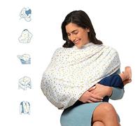Munchkin Milkmakers Antimicrobial 5-in-1 Nursing Cover, Quiet Skies, Grey