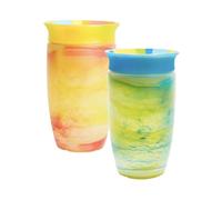 Munchkin Miracle 360 12+ Month 10oz/296 ml Baby Sippy Cups | Free Flow Beaker for Toddlers | Trainer Cup | BPA-Free| Spill-Free | Baby Water Bottle with Easy-Grip Handles| 2 Pack | Blue/Yellow