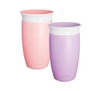 Munchkin Miracle 360 Cup| Toddler Cup| BPA Free Baby & Toddler Sippy Cup| Non Spill Cup | Baby Cup| Leakproof Childrens Cups| Baby Sippy Cup 12+ Months - 10oz/296 ml| 2 Pack| Pink/Purple