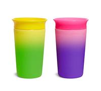 Munchkin Miracle 360 Cups| Colour Changing Toddler Cup| BPA Free Baby & Toddler Sippy Cup| Non Spill Cup| Baby Cup| Leakproof Childrens Cups| 12+ Months| 9oz/266 ml| 2 Pack| Yellow&Pink