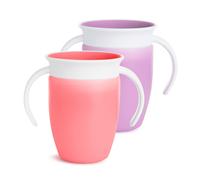 Munchkin Miracle 360 Sippy Cup, 6+ Months - 7oz/207ml, 2 Pack,Pink/Purple