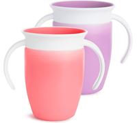 Munchkin Miracle 360 Sippy Cup, 6+ Months - 7oz/207ml, 2 Pack,Pink/Purple