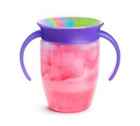 Munchkin Miracle 360 Sippy Cup for 6 Month Old, Spill Proof Baby and Toddler Cups with Transition Handles, 7 Ounce, Tie Dye, Pink