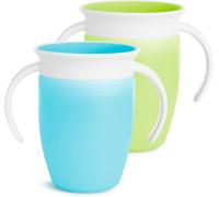 Munchkin Miracle 360 Sippy Cup | Trainer 2 Count (Pack of 1), Blue/Green