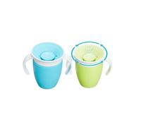 Munchkin Miracle 360 Sippy Cup | Trainer 2 Count (Pack of 1), Blue/Green