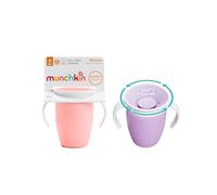 Munchkin Miracle 360 Sippy Cup, 6+ Months - 7oz/207ml, 2 Pack,Pink/Purple