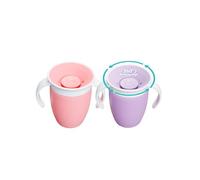 Munchkin Miracle 360 Sippy Cup, 6+ Months - 7oz/207ml, 2 Pack,Pink/Purple