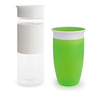 Munchkin® Miracle® 360 Spill Proof Sippy Cups, 24 and 10 Ounce, 2 Pack, Green/White - Toddler and Adult Set