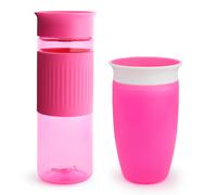 Munchkin® Miracle® 360 Spill Proof Sippy Cups, 24 and 10 Ounce, 2 Pack, Pink - Toddler and Adult Set