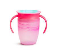 Munchkin Miracle 360 Trainer Sippy Cup with Handles Spill Proof 7 Ounce Tropical Swirl Pink Multi