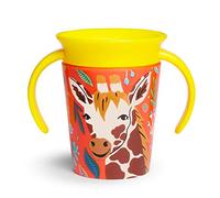 Munchkin Miracle 360° WildLove Trainer Cup| 6 oz/177 ml |Spill-Proof| BPA-Free Toddler Cup with 360° Drinking Edge - Eco-Friendly Packaging |Giraffe