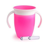 Munchkin Miracle Trainer Cup 360 Sippy Cup Anti Spill 7oz 207ml Pink **** Waterproof Labels Included to personalise your little one's cup ****