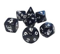 Munchkin Polyhedral Dice Set Black/White | Custom Dice, Perfect for use with Steve Jackson Games, DND, RPGs, Tabletop Games, and Role-Playing Adventures