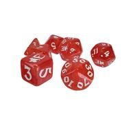 Munchkin Polyhedral Dice Set Red/White | Custom Dice, Perfect for use with Steve Jackson Games, DND, RPGs, Tabletop Games, and Role-Playing Adventures