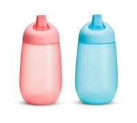 Munchkin Simple Clean Toddler Sippy Cups Spill Proof 10 Ounce Blue/Pink