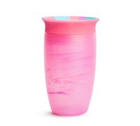 Munchkin Sippy Cups for Toddlers 1-3, Spill Proof Miracle 360 Cup, 10 Ounce, 2 Pack, Tropical Swirl, Pink/Multi