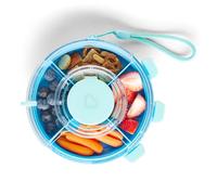 Munchkin Snack Wheel™ Toddler Snack Container with 5 Compartments & Spill-Proof Dip Section | Snack Spinner | Interactive Lever | Easy-Clean | BPA-Free | Travel & Lunch Box for Kids| 24m+ | Blue