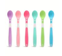 Munchkin Soft Tip Toddler & Baby Spoons, Baby Weaning Spoons Set with Ergonomic Handles, Dishwasher Safe Plastic Cutlery, BPA Free Baby Feeding Spoons & Dessert Spoons for Babies - Pack of 6