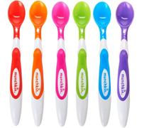 Munchkin Soft Tip Toddler & Baby Spoons,Dishwasher Safe Plastic Cutlery, BPA Free Baby Feeding Spoons & Dessert Spoons for Babies - Pack of 6