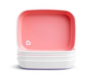 Munchkin® Splash™ 4 Piece Toddler Plates, Pink/Purple