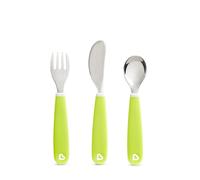 Munchkin Splash Toddler Cutlery Set (Fork, Knife & Spoon), Green