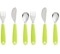 Munchkin Splash Toddler Cutlery Set (Fork, Knife & Spoon), Green (Pack of 2)