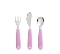 Munchkin Splash Toddler Cutlery Set (Fork, Knife & Spoon), Purple | BPA-Free, Dishwasher Safe, Easy-Grip Utensils for Self-Feeding | Safe Flatware fo
