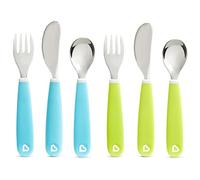 Munchkin® Splash™ Toddler Fork, Knife and Spoon Utensil Set, 6 Pack, Blue/Green