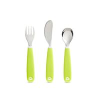 Munchkin Splash Toddler Cutlery Set (Fork, Knife & Spoon), Green