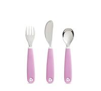Munchkin Splash Toddler Cutlery Set (Fork, Knife & Spoon), Purple | BPA-Free, Dishwasher Safe, Easy-Grip Utensils for Self-Feeding | Safe Flatware for Babies & Toddlers 18+ Months