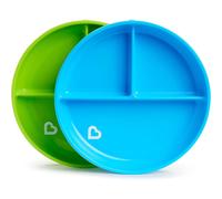 Munchkin Stay Put Divided Plates - 2 Pack Baby & Toddler Plate Set with