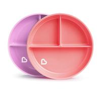 Munchkin Stay Put Divided Suction Plates, Pink/Purple