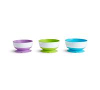 Munchkin Stay Put Suction Bowls for Babies and Toddlers, 3 Pack *Waterproof Labels Included to Personalise Your Little One's Bowls**