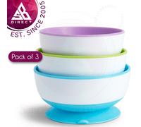 Munchkin Stay Put Suction Bowls Set Pack of 3│For 6+ months Baby│Dishwasher Safe