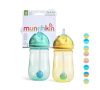 Munchkin Tip and Sip Baby Straw Cup | 2Pack | 12m+| 296 ml| Blue/Yellow