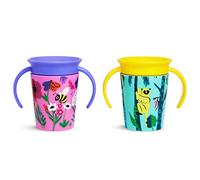 Munchkin WildLove Trainer Miracle 360 | Toddler Sippy Cup With Handles | BPA Free, Non Spill, Leakproof | 6oz/177 ml | 2 Pack | Lemur/Bee