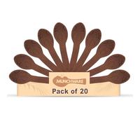 MUNCHWARE Edible Spoons - Eco-Friendly Biodegradable Edible Cutlery | 100% Natural, Crunchy & Delicious | Plastic-Free Alternative for Desserts, Meals & Snacks (20, Chocojoy)