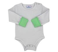 Munchy Mitts Bodysuit Baby Grow with Integrated Silicone Teething Mitts Vest 3 to 6 Months Mittens Mint Green
