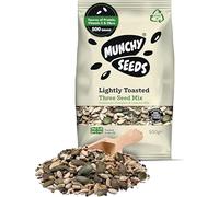 Munchy Seeds Lightly Toasted 3 Seed Mix, Pumpkin Seeds, Sunflower Seeds & Flaxseed, Free from Nuts, Seeds for Baking, Breakfast Cereals & Granola, Mixed Seeds to Eat, Mixed Seeds for Eating 500g