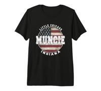 Muncie Indiana, Vintage American Flag Premium T-Shirt