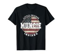 Muncie Indiana, Vintage American Flag Value Graphic T-Shirt